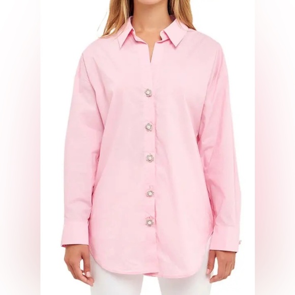 English Factory Light Pink Button-Down Shirt Size L - Picture 1 of 4